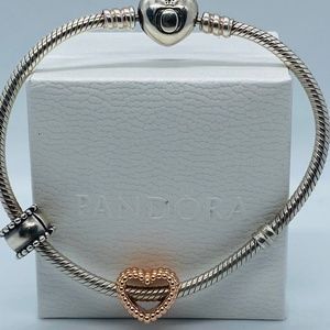 PANDORA Beaded Heart Charm